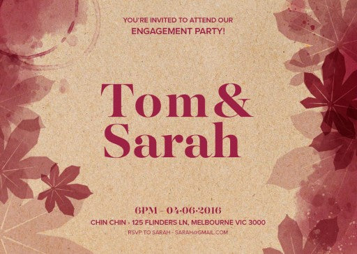 Secret Vineyard Engagement Invitations by Nadine W.