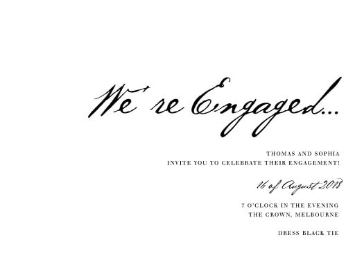 Simple Script Engagement Invitations by Jamie L.