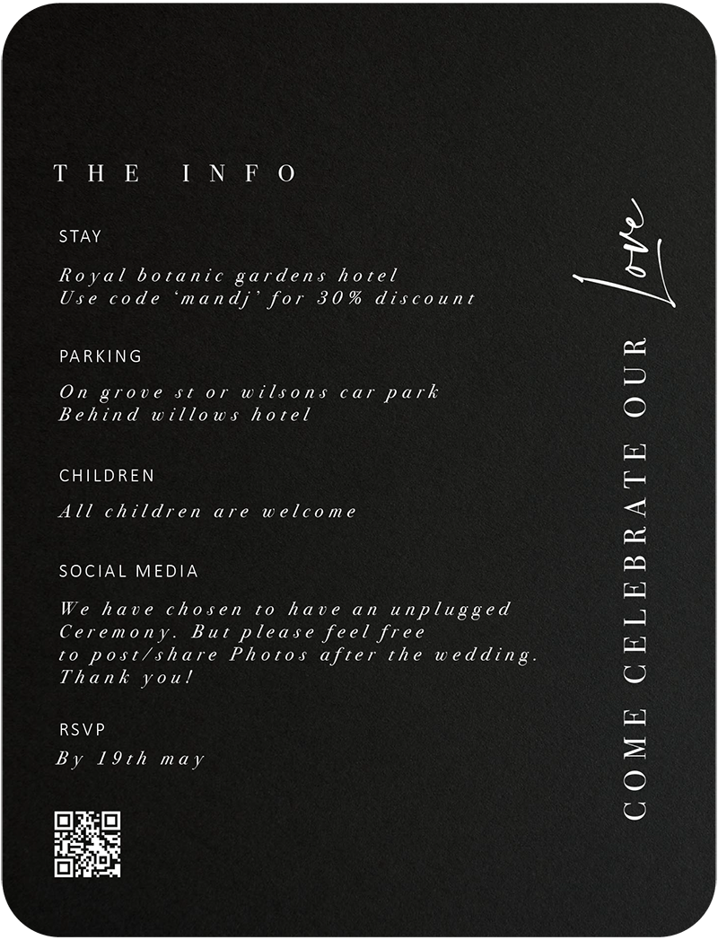 Essential Information Card by Shab M.