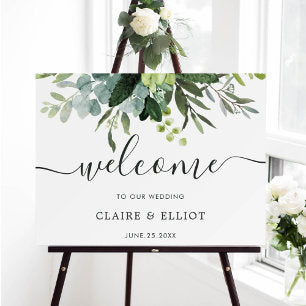 Eucalyptus Green Foliage Wedding Welcome Sign