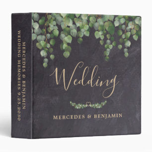 Eucalyptus Greenery Rustic Wedding Photo Album 3 Ring Binder