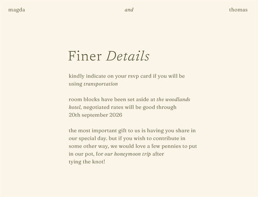 Evenings Information Card by Inggrid H.