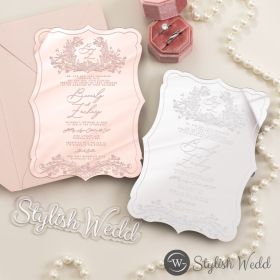 Vintage Frame Shaped Mirror Acrylic Wedding Invitation Swal144
