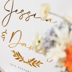 Clear Acrylic Wedding Table Sign - Welcome to Our Wedding