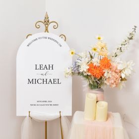 Elegant White Acrylic Wedding Welcome Sign CS089