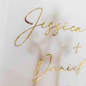 Clear Acrylic Wedding Table Sign - Welcome to Our Wedding