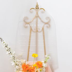 Arched Clear Acrylic Wedding Seating Chart Plan CS095