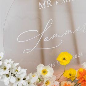 Clear Acrylic Wedding Table Sign - Welcome to Our Wedding