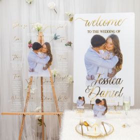 Clear Acrylic Wedding Table Sign - Welcome to Our Wedding
