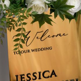 Clear Acrylic Wedding Table Sign - Welcome to Our Wedding