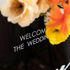 Clear Acrylic Wedding Table Sign - Welcome to Our Wedding