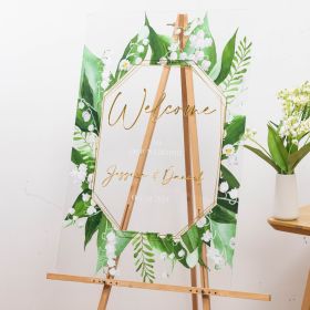 Clear Acrylic Wedding Table Sign - Welcome to Our Wedding