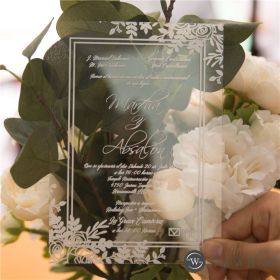 Exquisite Floral Acrylic Wedding Invitations Swal005