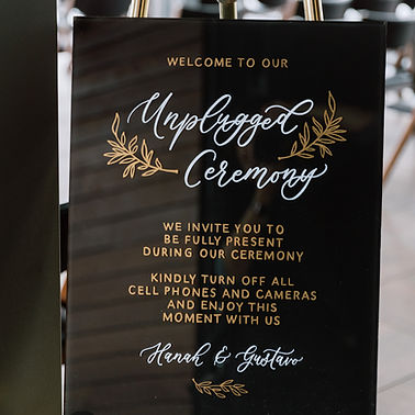 Unplugged Ceremony Sign with Greenery Illustration