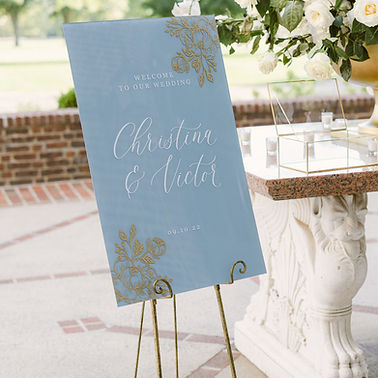 Vertical Welcome Wedding Sign with Floral Illustrations