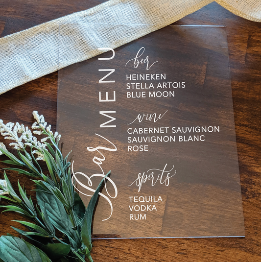 Bar Menu