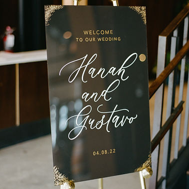 Welcome Wedding Sign with Gold Leaf Corners