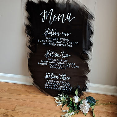 Acrylic Menu