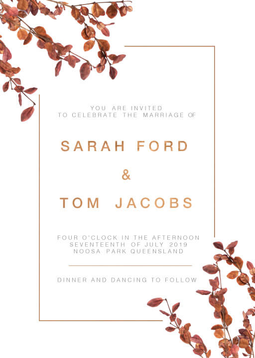Fall Leaves Wedding Invitations by Stella M.
