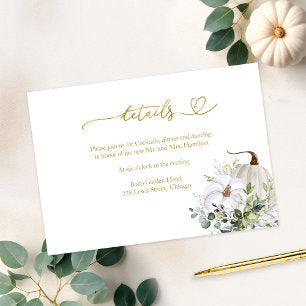 Fall in Love Greenery Wedding Details Enclosure Card