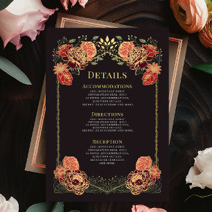 Fantasy Enchanted Floral Garden Wedding Details Enclosure Card