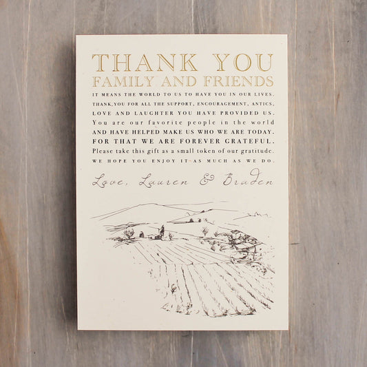 Farm Chic Reception Thank Yous