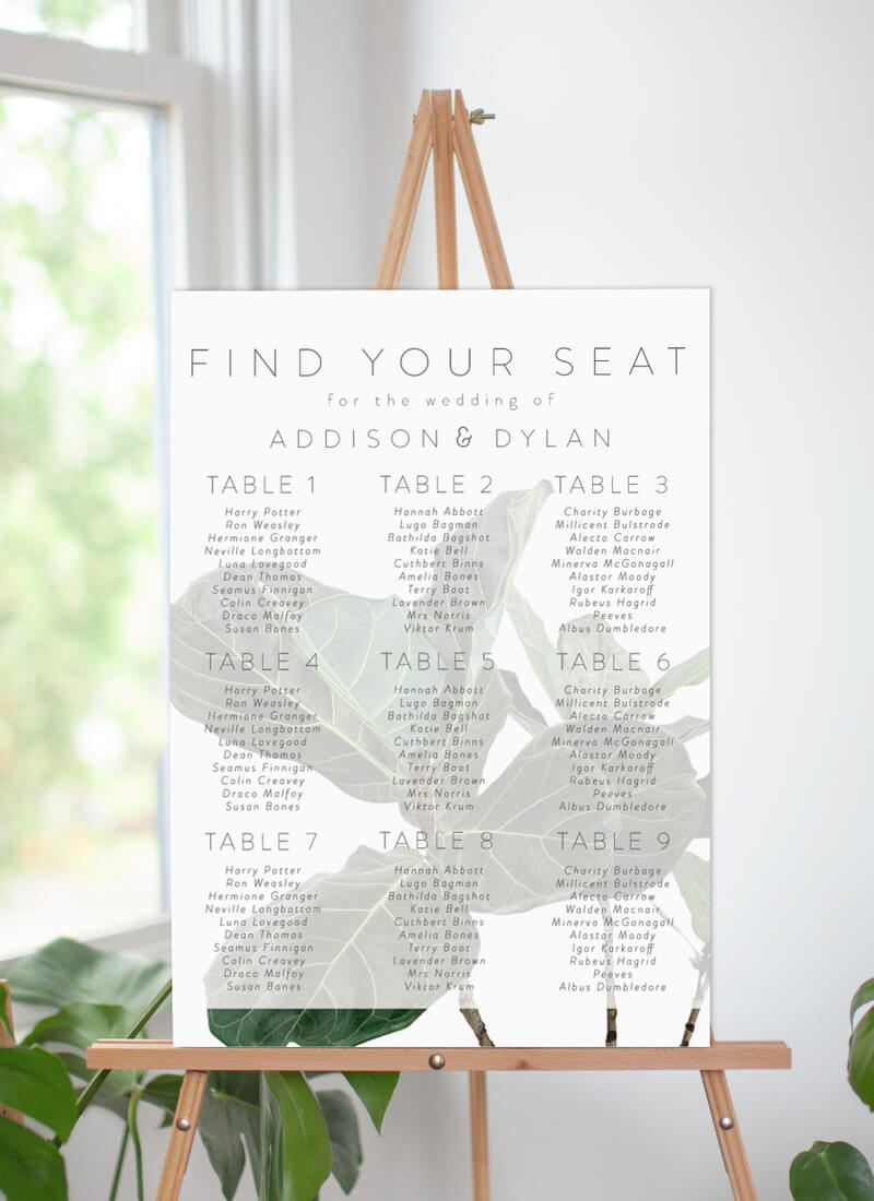 Fiddle Leaf Fig Seating Chart by Joanna H.