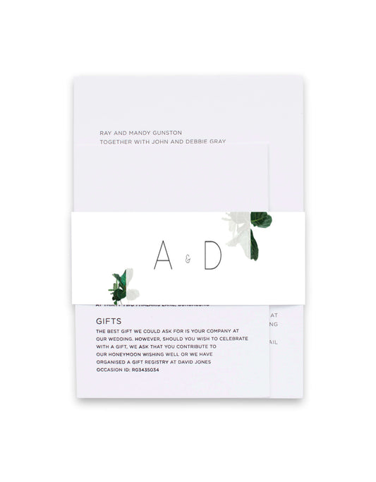 Fiddle Leaf Fig Invitation Belly Band by Joanna H.