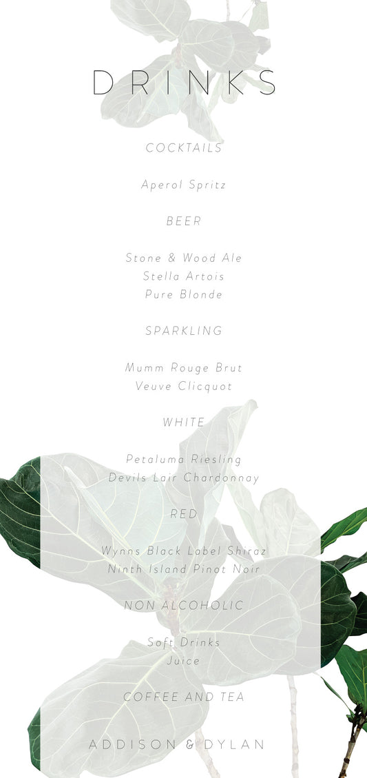 Fiddle Leaf FigMenu Cards by Joanna H.