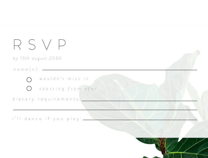 Fiddle Leaf Fig RSVP Cards by Joanna H.