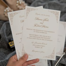 Fancy Frame Corners Wedding Invitation Swi007