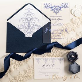 Whimsical Lavender Vine Design Acrylic Wedding Invitation CAX168