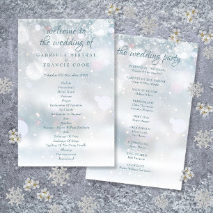 First Snowflakes Winter Wedding Program