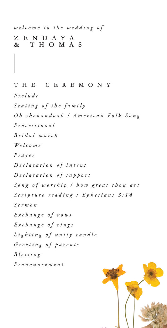 Flora Wedding Program by Shab M.