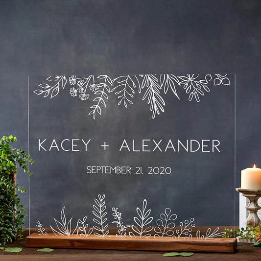 Floral Acrylic Welcome Sign