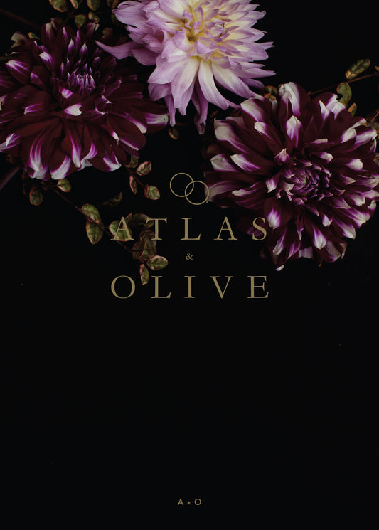 Floral Atlas Engagement Invitations by Kate R.