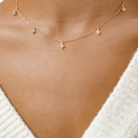 Floret Charm Necklace Sterling Silver