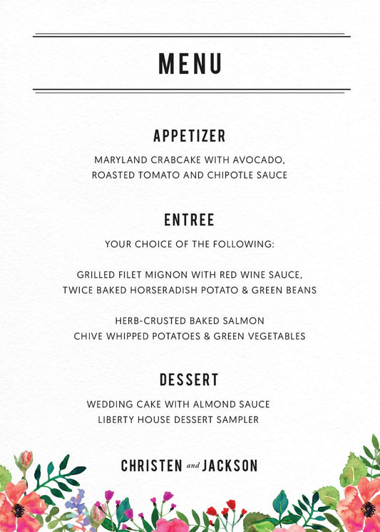 Flos ParadisiMenu Cards by Phabo R.