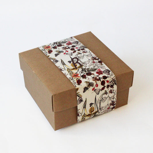 Kraft 6x6x3 Box With Personalized Wrap, More Colors Available