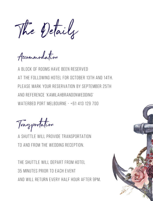 Flower Anchor Information Card by Yunita Y.