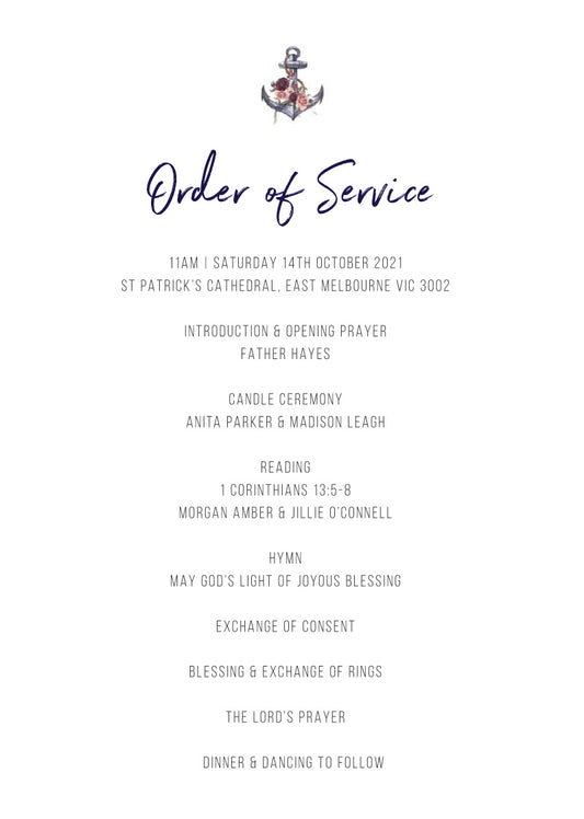 Flower Anchor Wedding Program by Yunita Y.