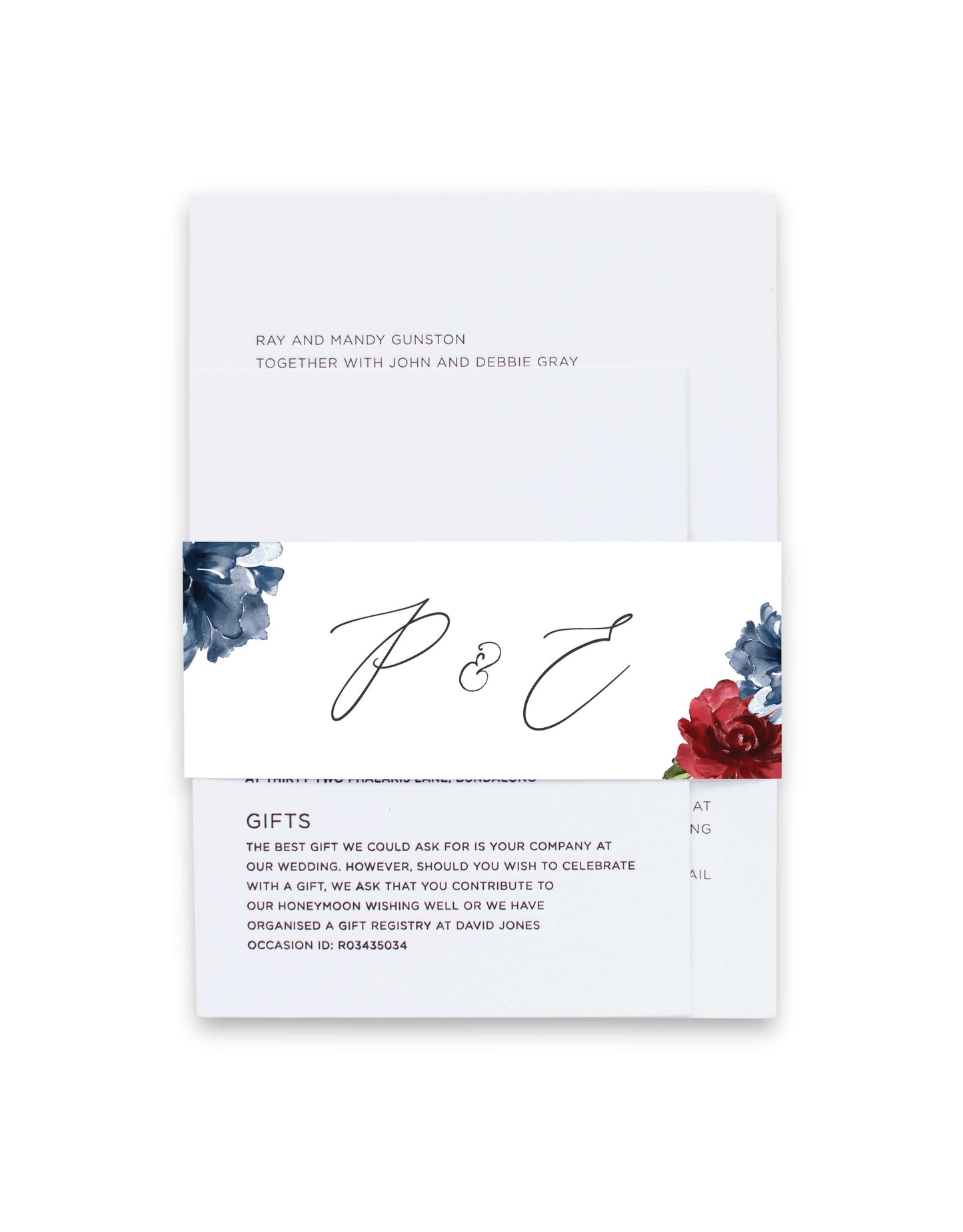 Flower Code Invitation Belly Band by Yunita Y.