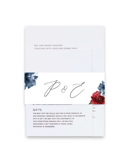 Flower Code Invitation Belly Band by Yunita Y.