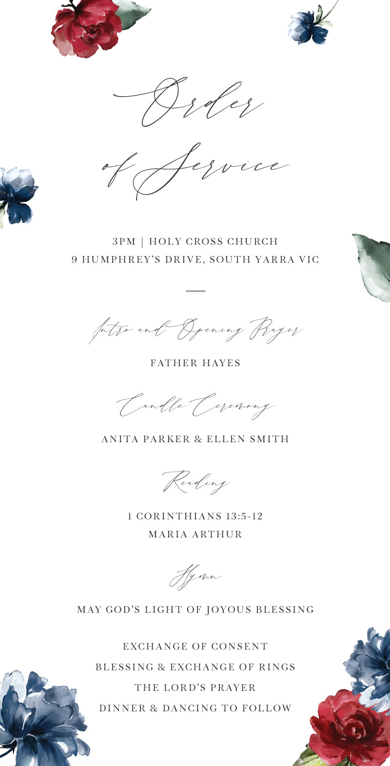 Flower Code Wedding Program by Yunita Y.