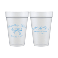 Something Blue Personalized Bridal Shower Foam Cups
