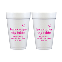 Here Comes the Bride Foam Cups