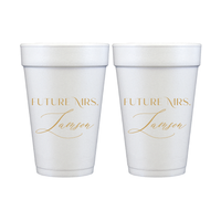 Personalized Future Mrs Bridal Shower Foam Cups