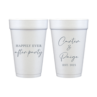 Happily Ever After Personalized Foam Wedding Cups