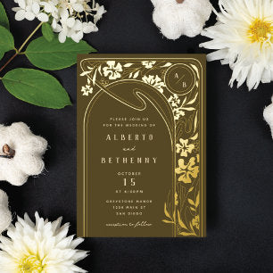 Foil Art Nouveau Arch Foil Invitation