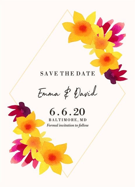 Fresh Florals Wedding Invitation